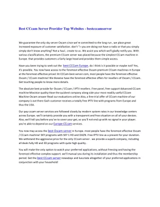 best cccam server provider top websites