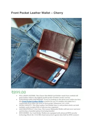 front pocket leather wallet cherry