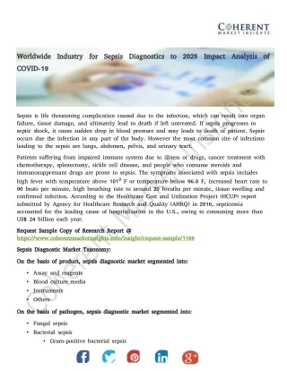 Worldwide Industry for Sepsis Diagnostics to 2025 Impact Analysis of COVID-19