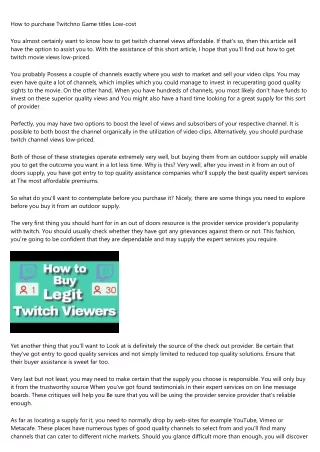 10 Things Most People Don't Know About twitch channel views bot