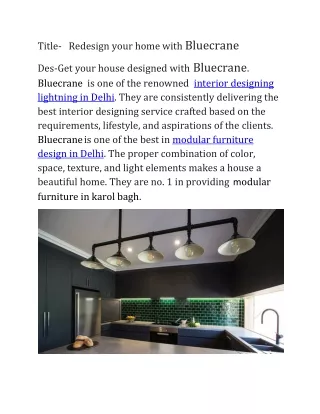 Redesign your home with Bluecrane