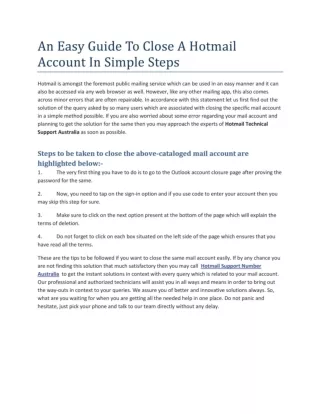 An Easy Guide To Close A Hotmail Account In Simple Steps