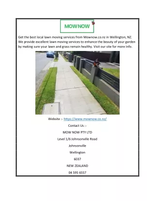 Lawn Mowing Services in Wellington NZ | Mownow.co.nz