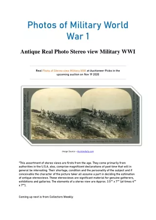 Photos of military world war 1