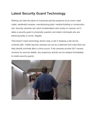 latest security guard technology