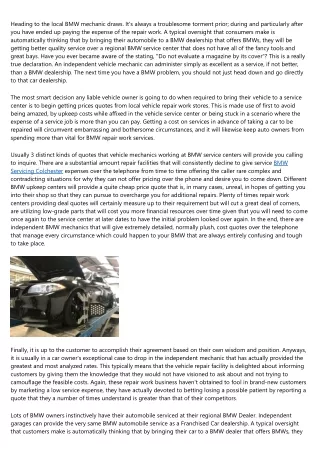 11 Ways to Completely Ruin Your BMW Servicing Colchester