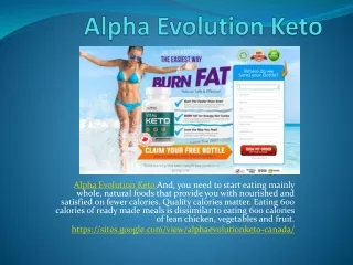 Alpha Evolution Keto - Weight Let It Melt
