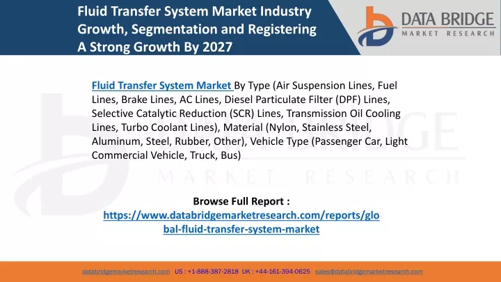fluid transfer system market industry growth