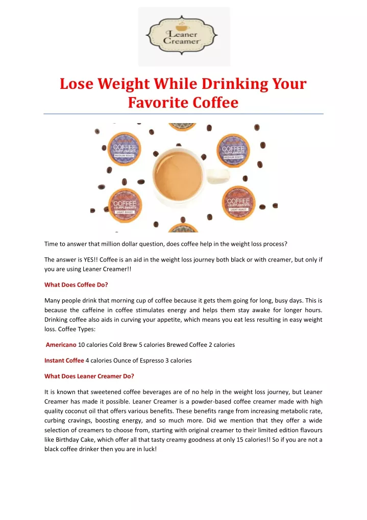 lose weight while drinking your favorite coffee