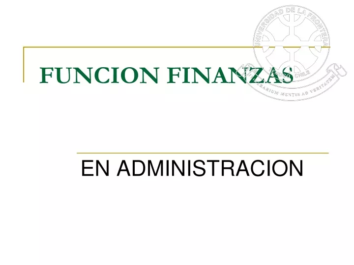 funcion finanzas