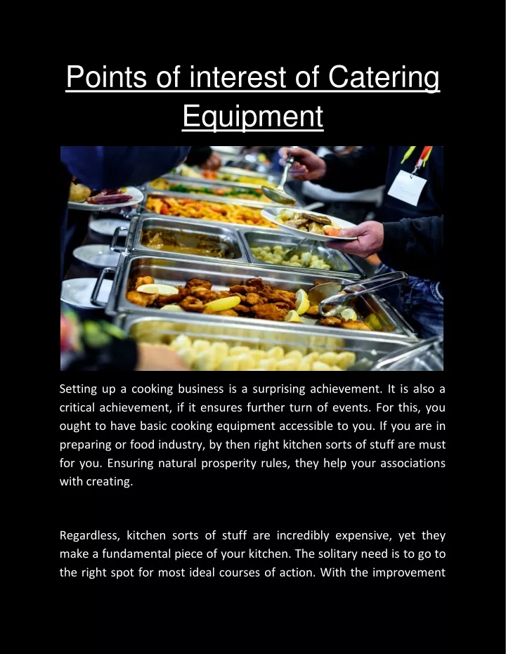points of interest of catering equipment