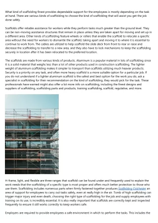 what kind of scaffolding finest provides