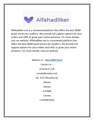 Best SMM Panel | Alfahadliker.net