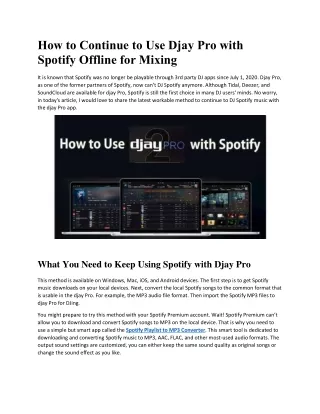 How to Continue to Use Djay Pro with Spotify Offline for DJing