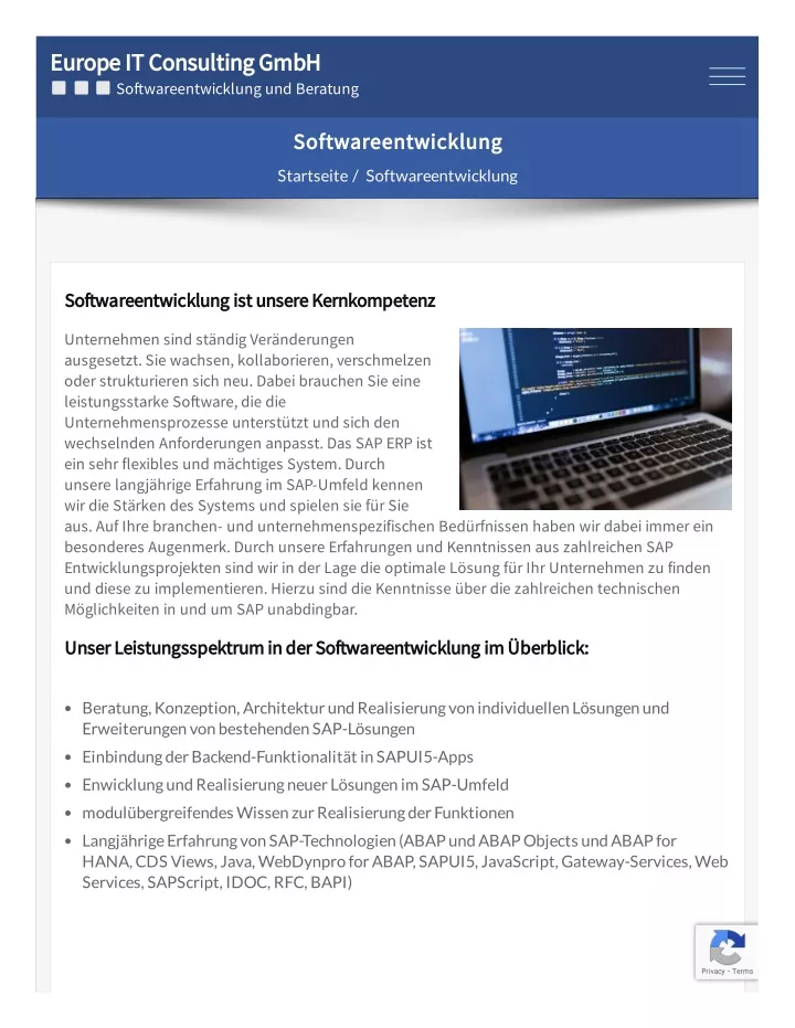 europe it consulting gmbh so wareentwicklung