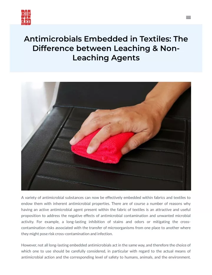 antimicrobials embedded in textiles