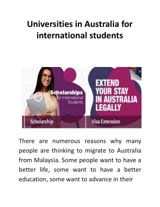 Universities in Australia for international students