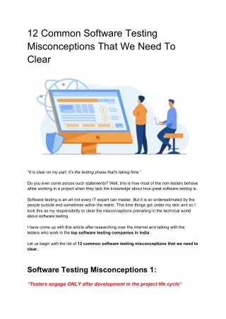 12 common software testing misconceptions that