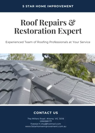 Roof Repairs & Restoration Expert in Melbourne