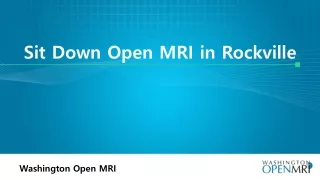 Sit Down Open MRI in Rockville