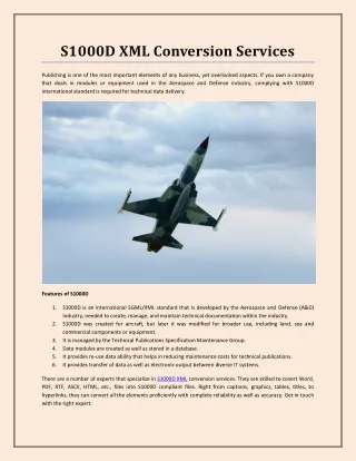 s1000d xml conversion services