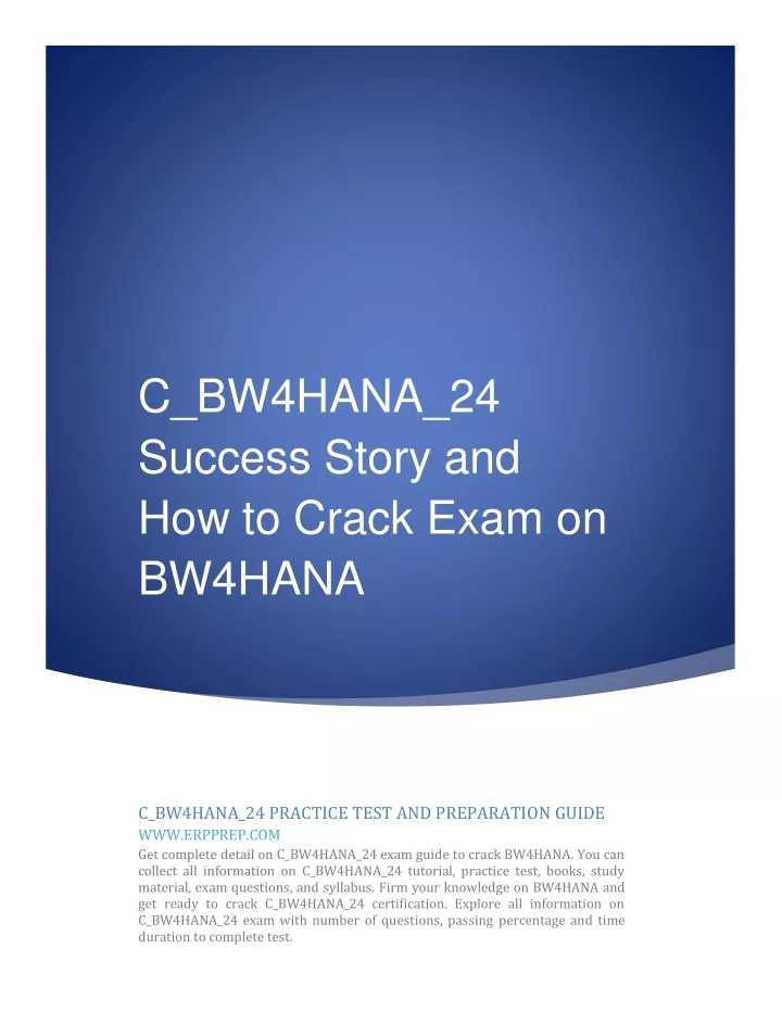 c bw4hana 24 success story and how to crack exam