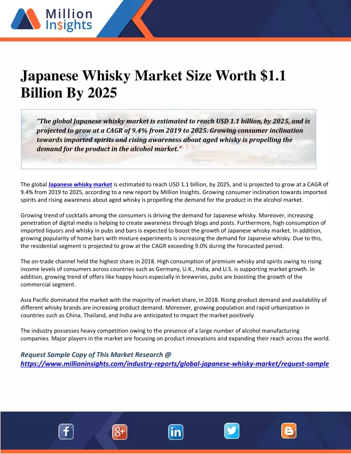 japanese whisky market size worth 1 1 billion