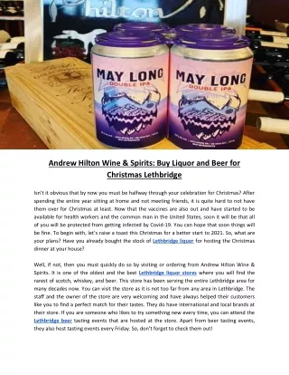 Andrew Hilton Wine & Spirits: Buy Liquor and Beer for Christmas Lethbridge