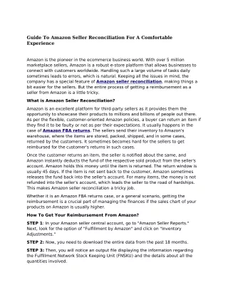guide to amazon seller reconciliation