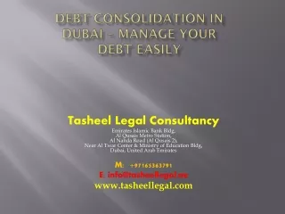 Debt Consolidation In Dubai – Manage Your Debt Easily