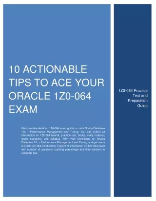 Top 10 Actionable Tips to Ace Your Oracle 1Z0-064 Exam