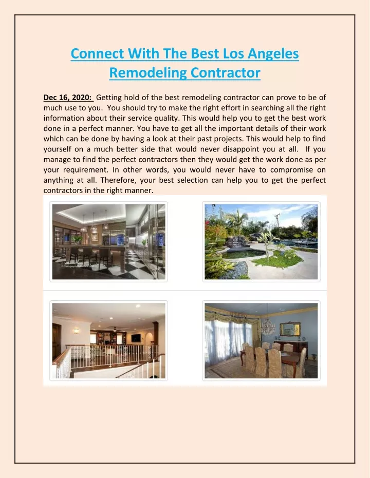 connect with the best los angeles remodeling