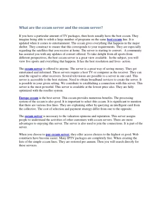 what are the cccam server and the oscam server