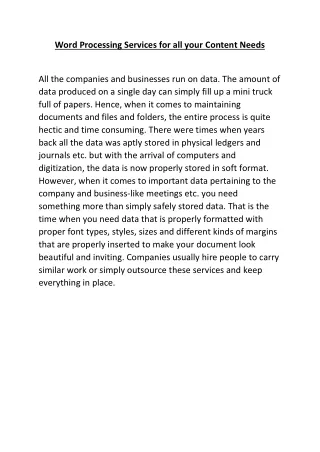 word processing services for all your content