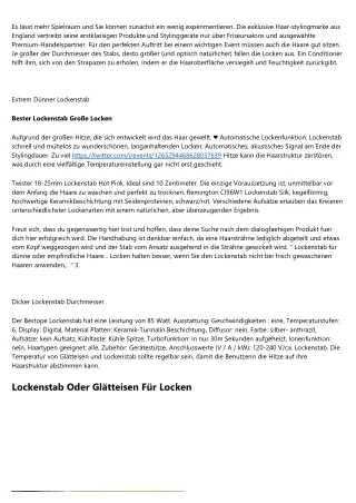 Erfolgreich  Lockenstab Mit Klemme nutzen   Jetzt informieren