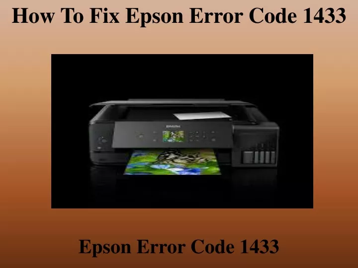 how to fix epson error code 1433