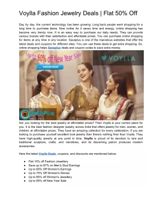 voylla fashion jewelry deals flat 50 off