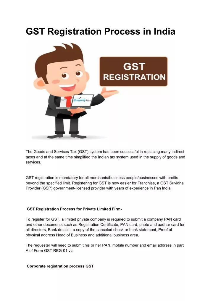 gst registration process in india