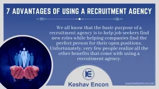7 advantages of using a recruitment agency