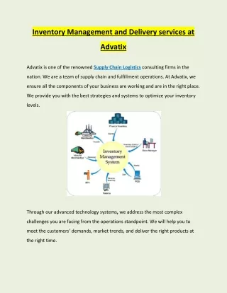 inventory management and delivery services at
