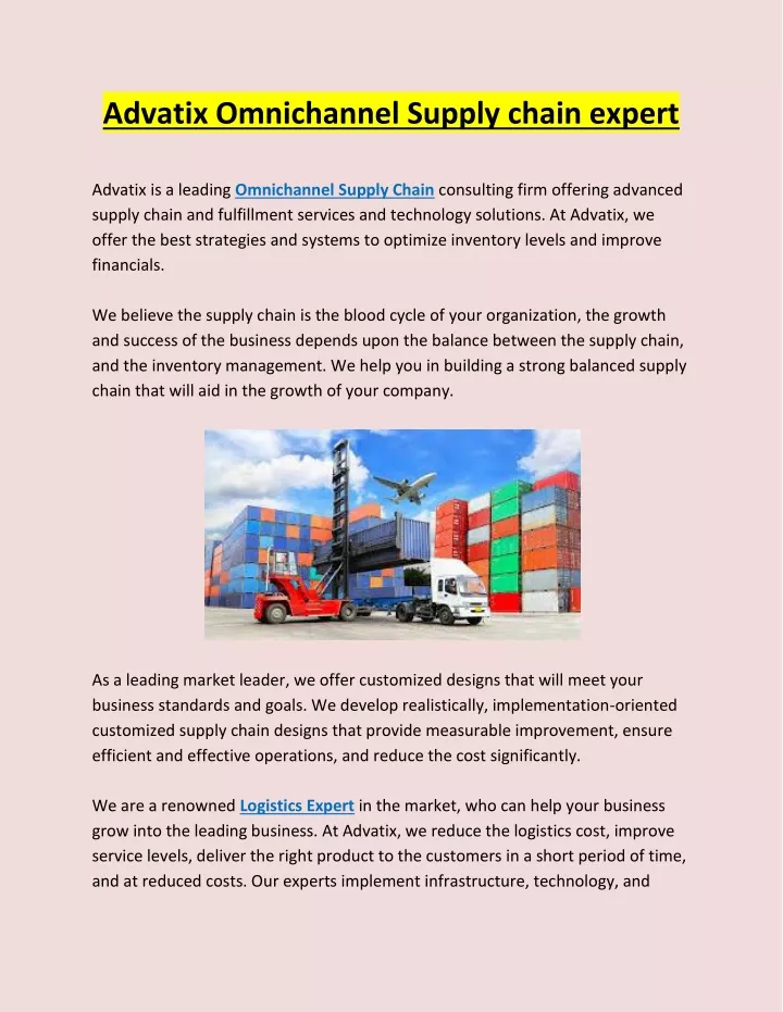 advatix omnichannel supply chain expert