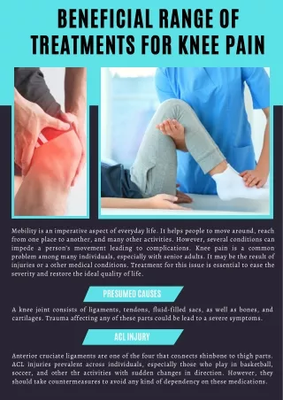 Beneficial Range of Treatments for Knee Pain