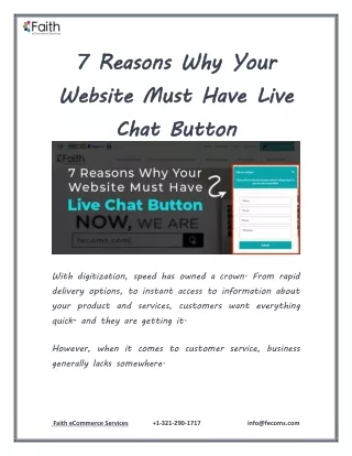 7 Reasons Why Your Website Must Have Live Chat Button