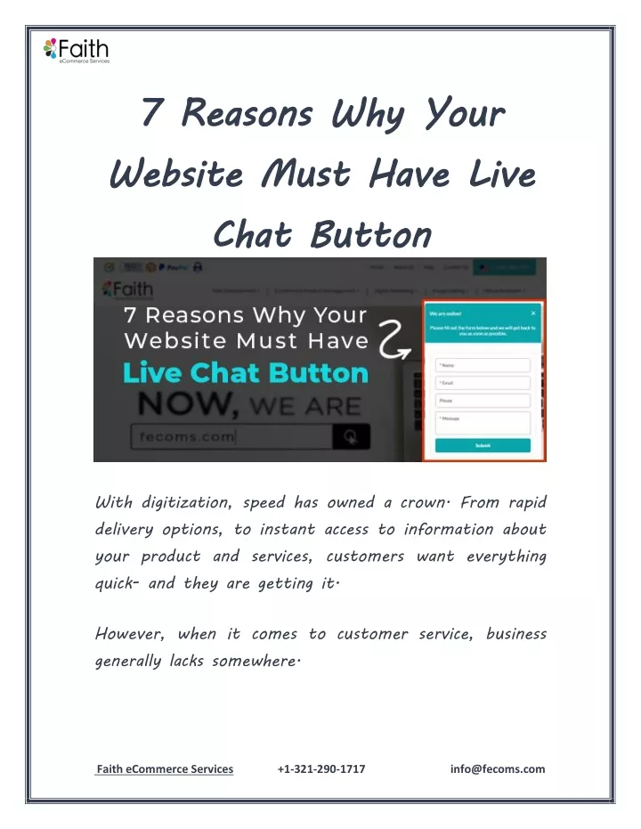 7 reasons why your website must have live chat