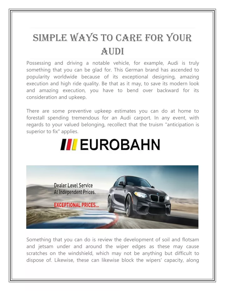 simple ways to care for your audi possessing