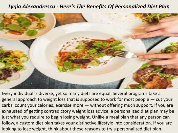 lygia alexandrescu here s the benefits of personalized diet plan