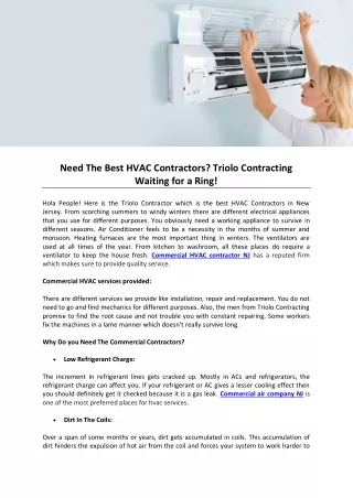 Need The Best HVAC Contractors? Triolo Contracting Waiting For A Ring!