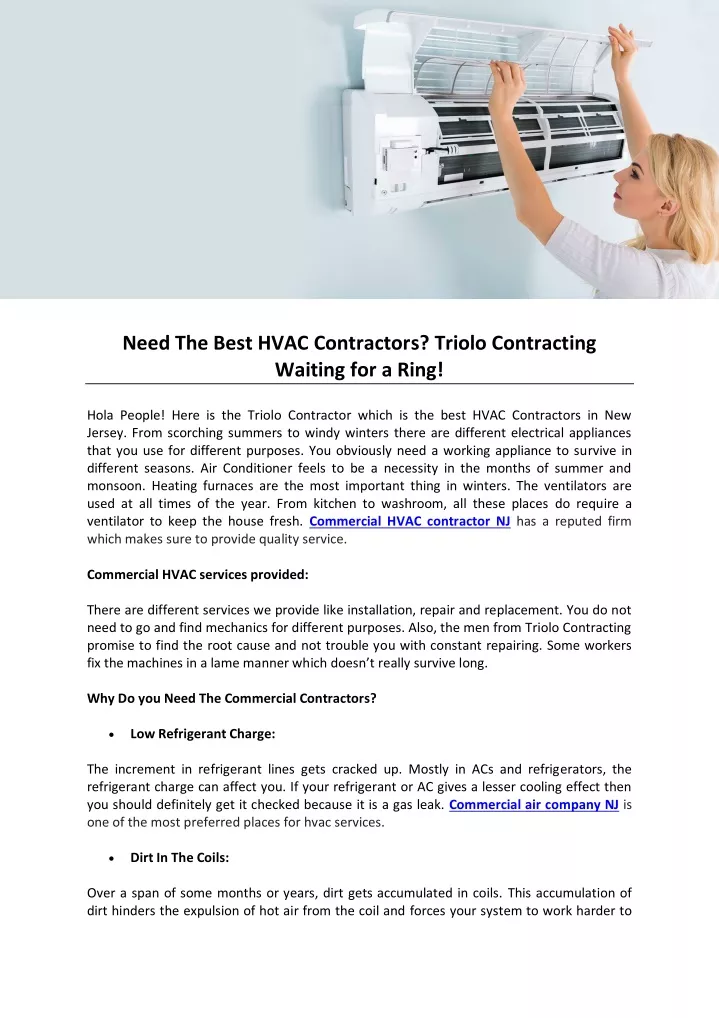 need the best hvac contractors triolo contracting