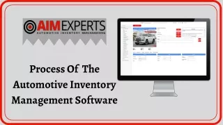 Process Of The Automotive Inventory Management Software | Aim Experts
