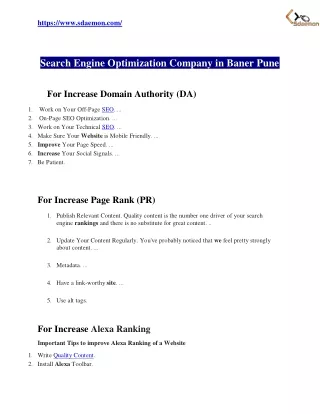 Search Engine Optimization Company in Baner Pune